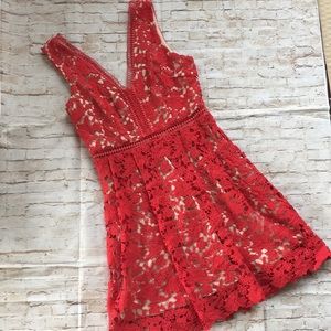 Alya Women’s Red Lace Cocktail Dress Size S NEW